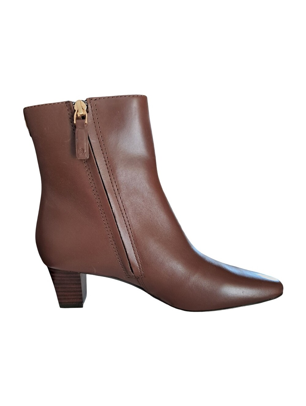 Lauren Ralph Lauren Willa Ankle Leather Boots Women's Size 9.5 Dark Mahogany - Picture 3 of 8